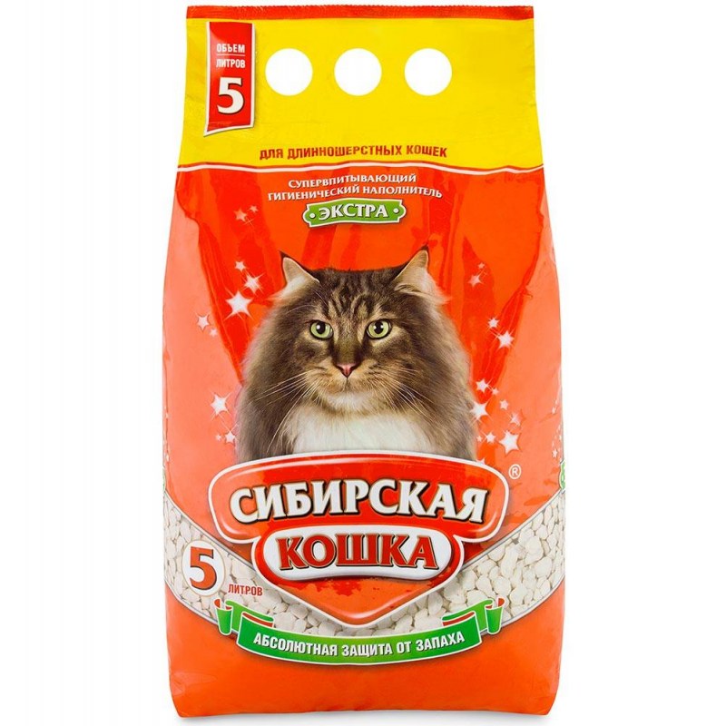 Сибирская кошка наполнитель Экстра 5л для длинношерстных