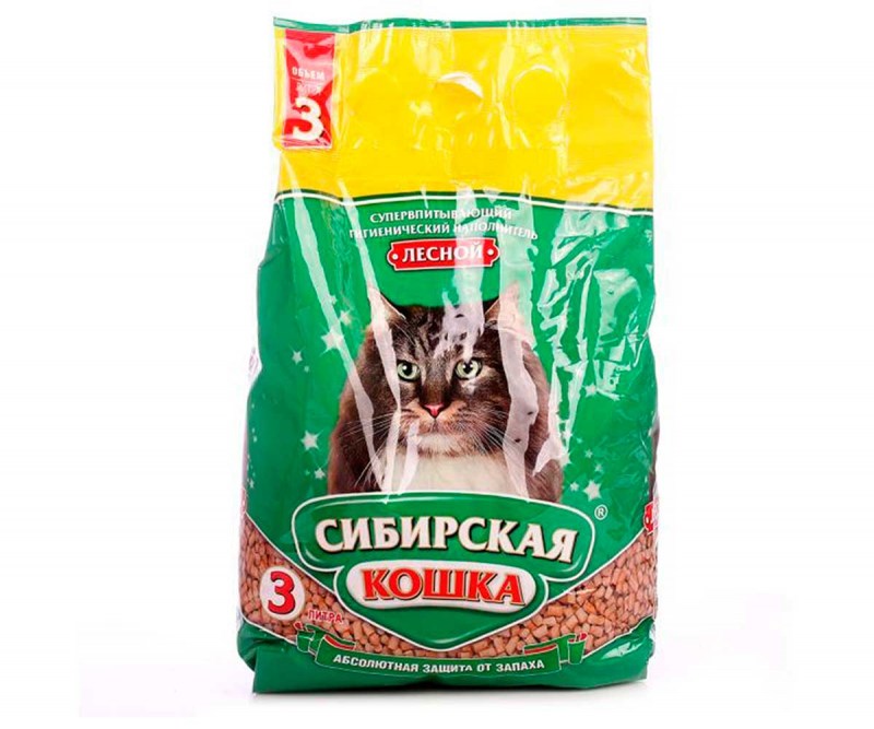 Сибирская кошка наполнитель Лесной 3л
