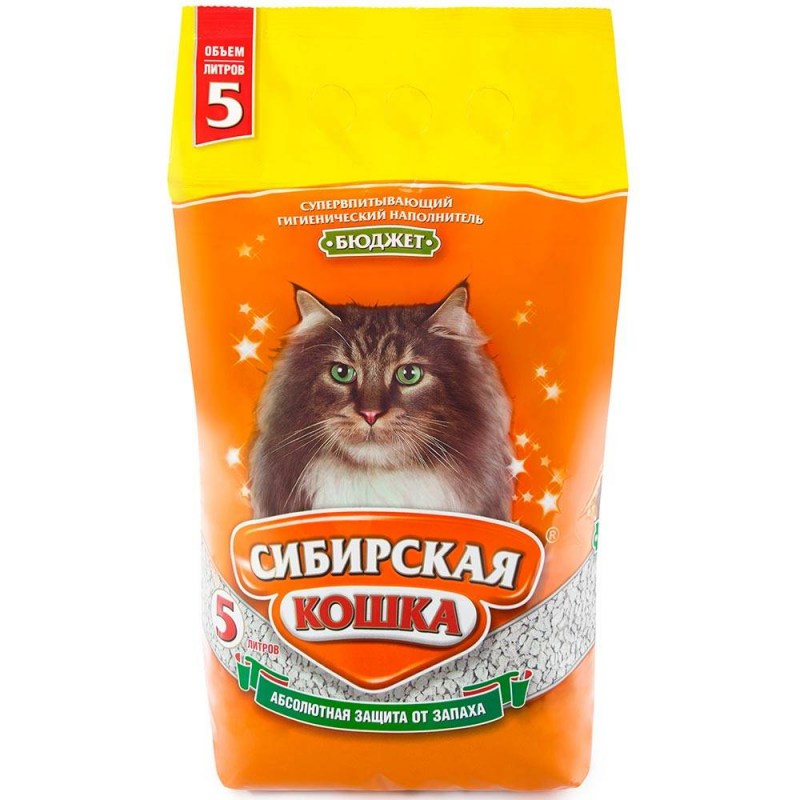 Впитывающий наполнитель Сибирская кошка бюджет 5 л