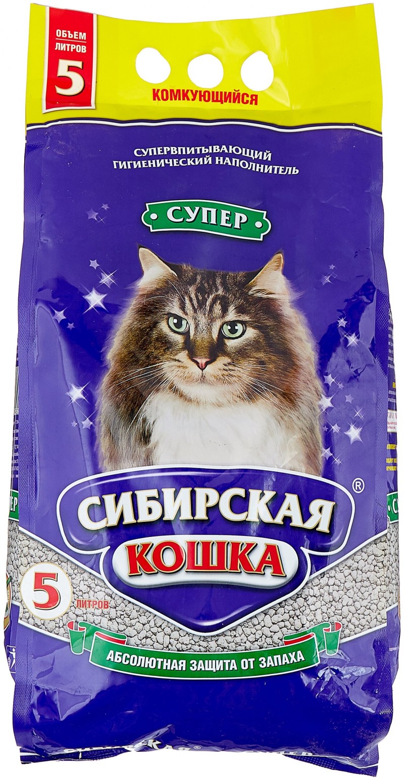 Сибирская кошка наполнитель супер 10л комкующийся
