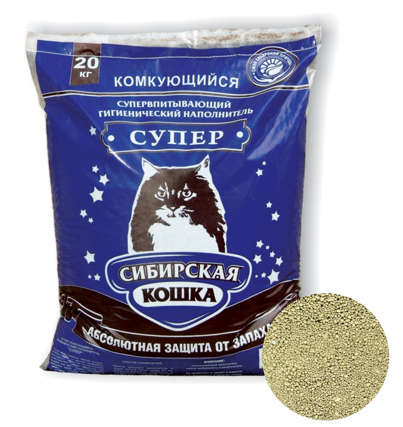 Комкующийся наполнитель Сибирская кошка супер 10 кг