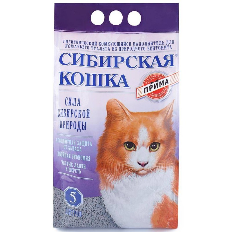 Сибирская кошка наполнитель комкующийся Прима 10кг
