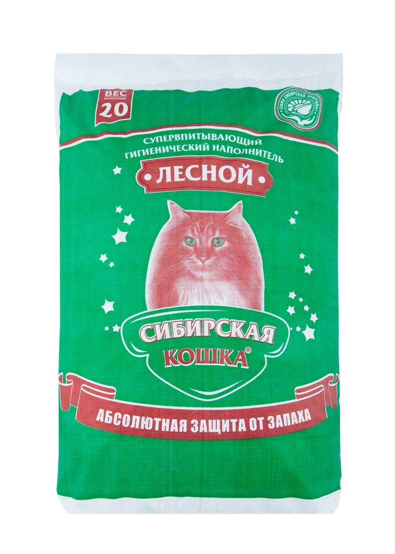 Впитывающий наполнитель Сибирская кошка Лесной 20 кг