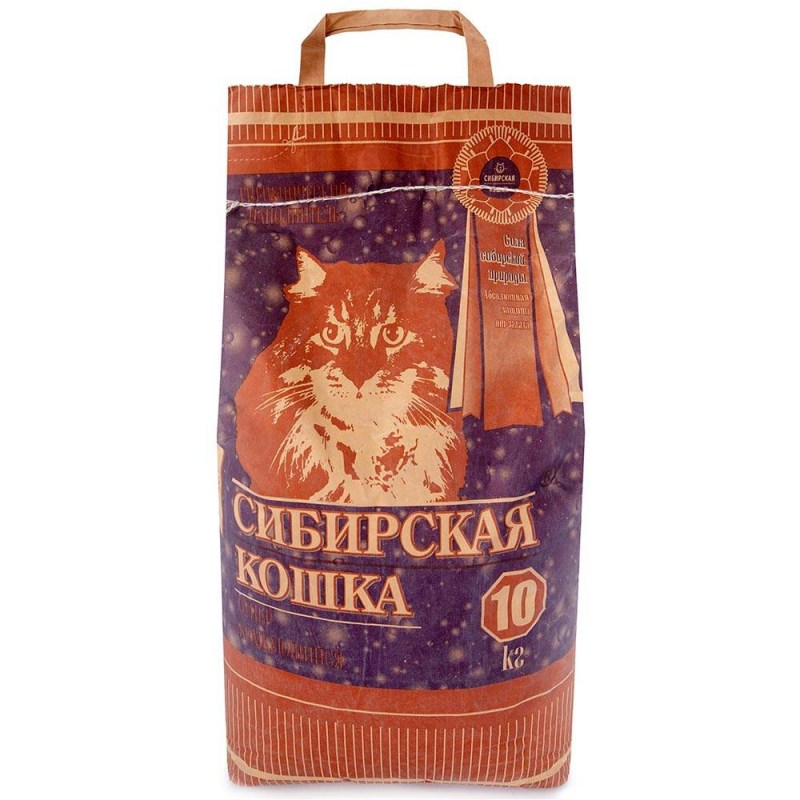 Сибирская кошка наполнитель супер 10л комкующийся