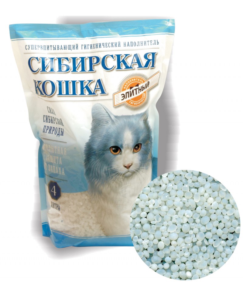 Наполнитель Сибирская кошка силикагелевый элита 4 л