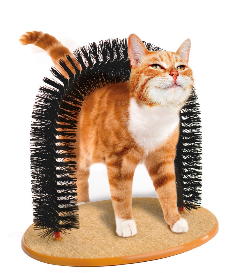 Когтеточка со щеткой «кошачье удовольствие» Purrfect Arch