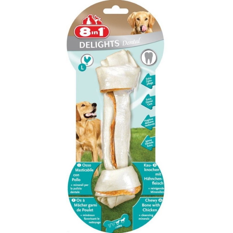 8in1 Delights l косточка с куриным мясом для крупных собак 21 см