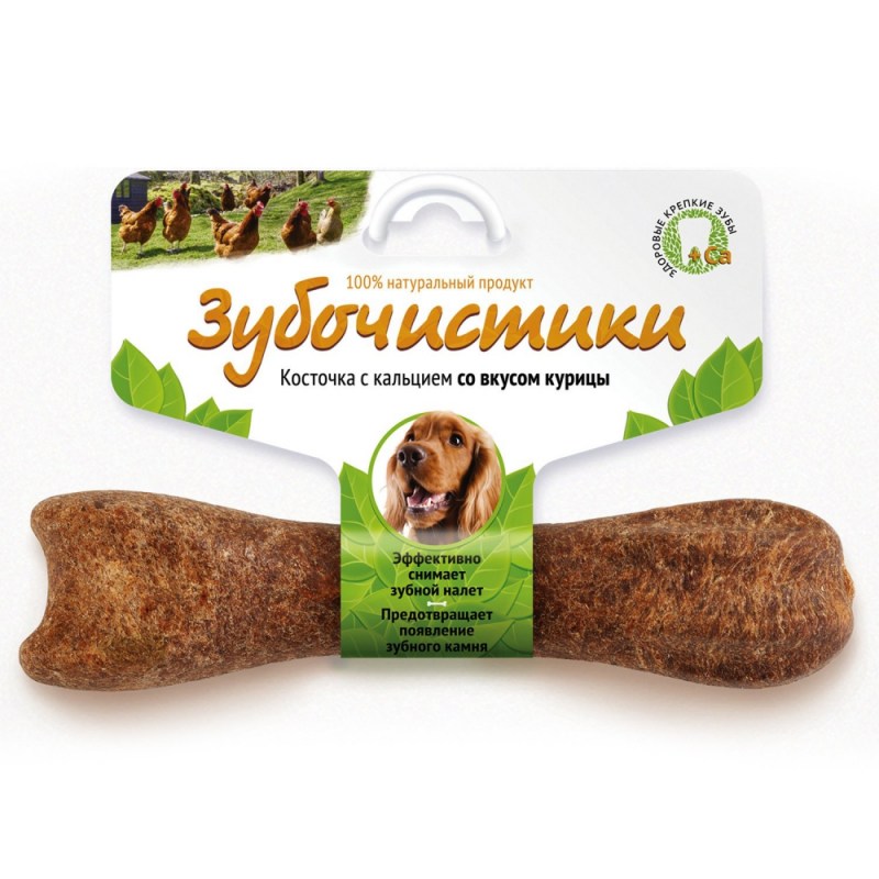 Зубочистики лакомство жевательное для собак средних пород курица95гр