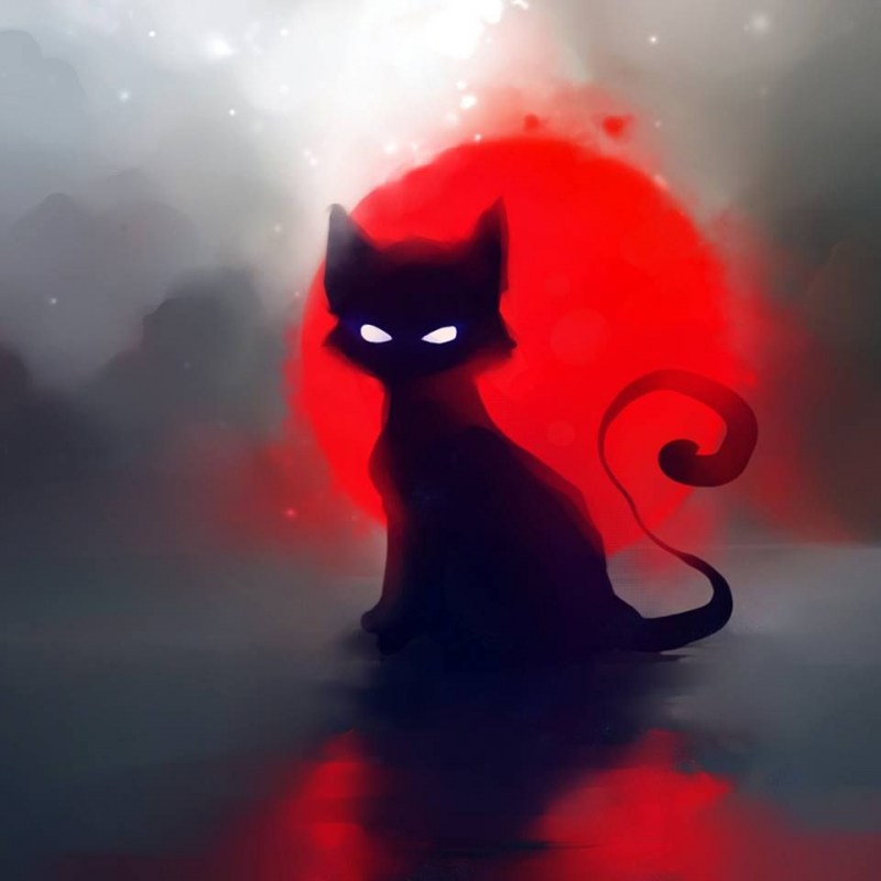 Красная кошка арт