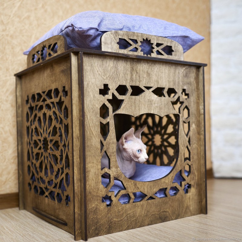 Модульные домики для кошек из фанеры