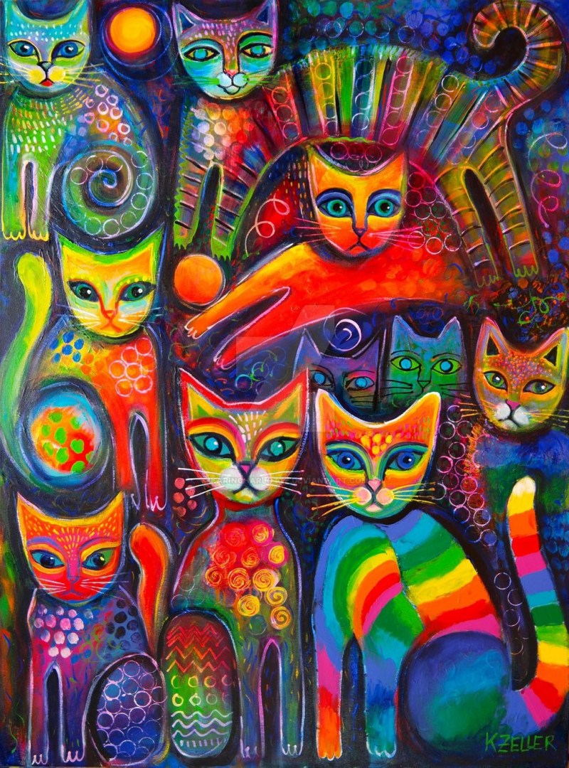 Разноцветная кошка
