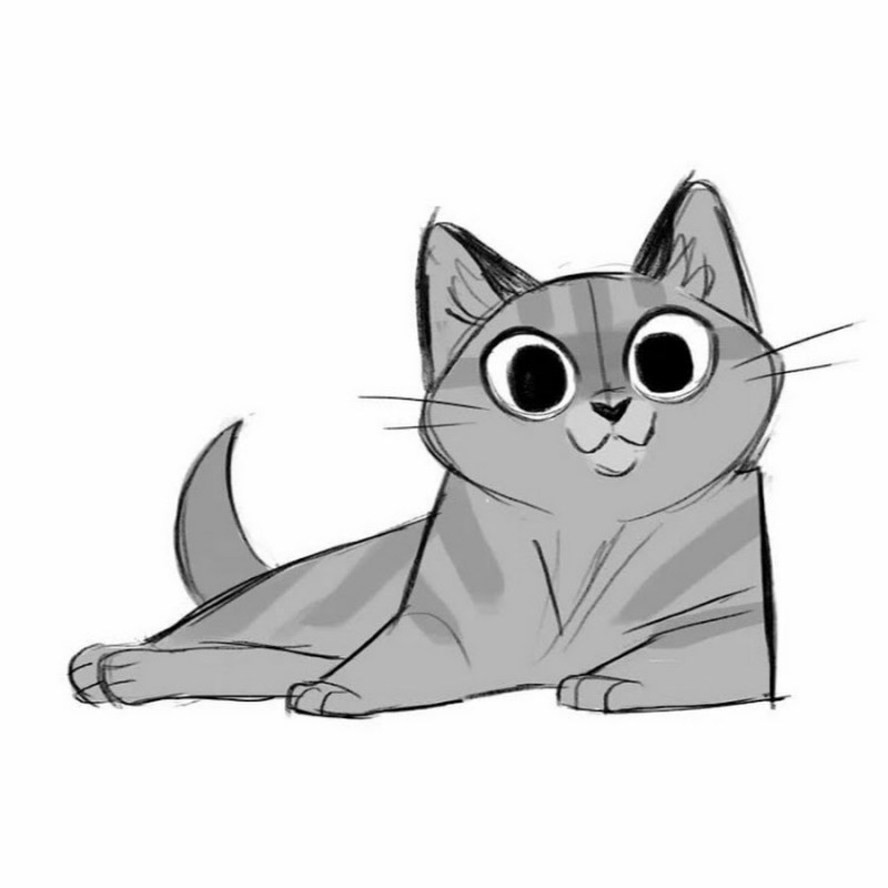 Рисунки для срисовки котики