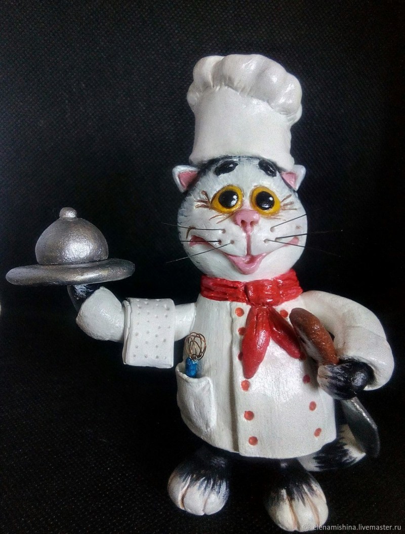 Статуэтка повар и кот