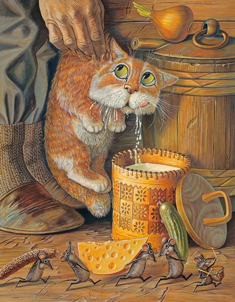 Кошки художник Сачков Сергей