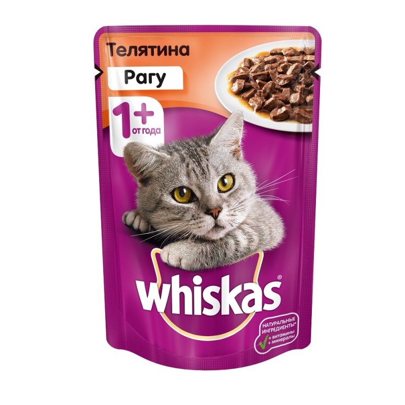 Корм для кошек Whiskas от 1 года рагу с кроликом и индейкой 85г