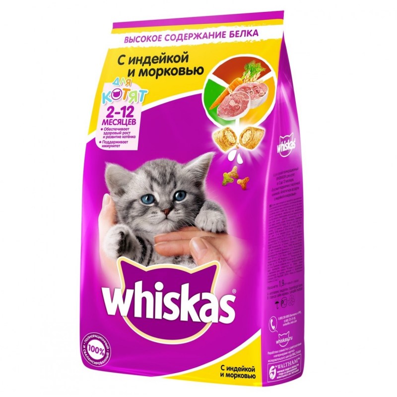 Корм для котят Whiskas с индейкой 350 г