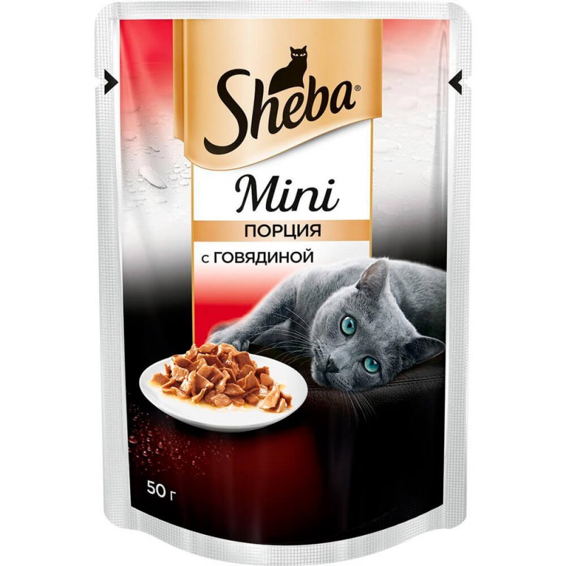 Корм для кошек Sheba Mini с говядиной 50 г