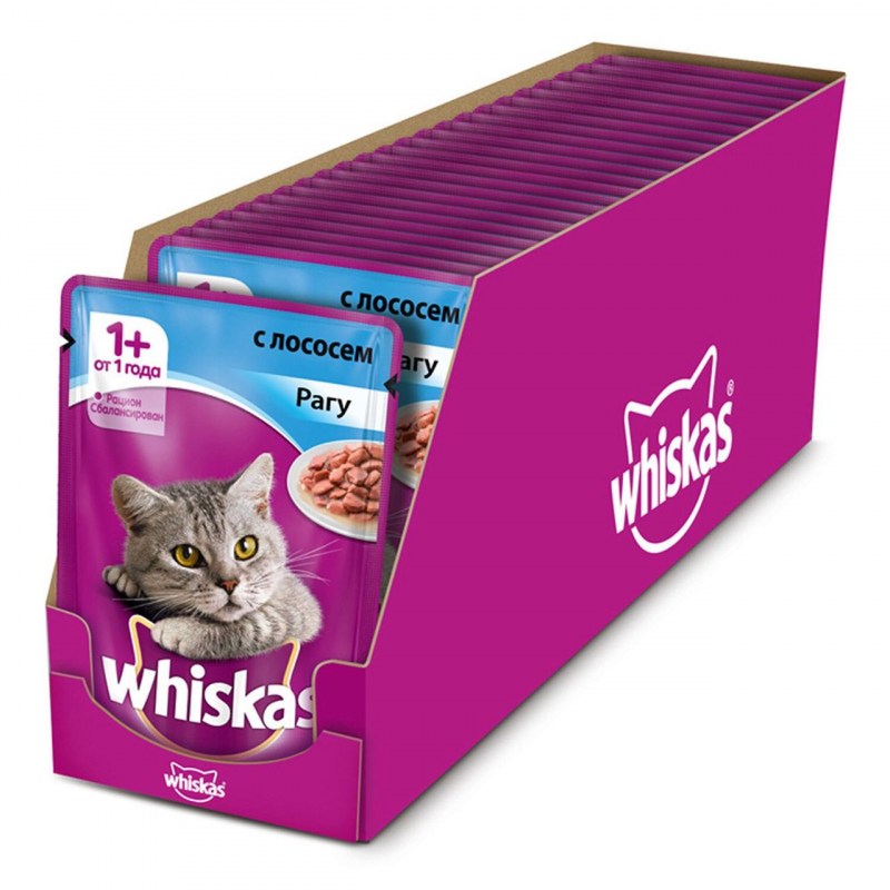 Корм "Whiskas" рагу с говядиной и ягненком для кошек 85г