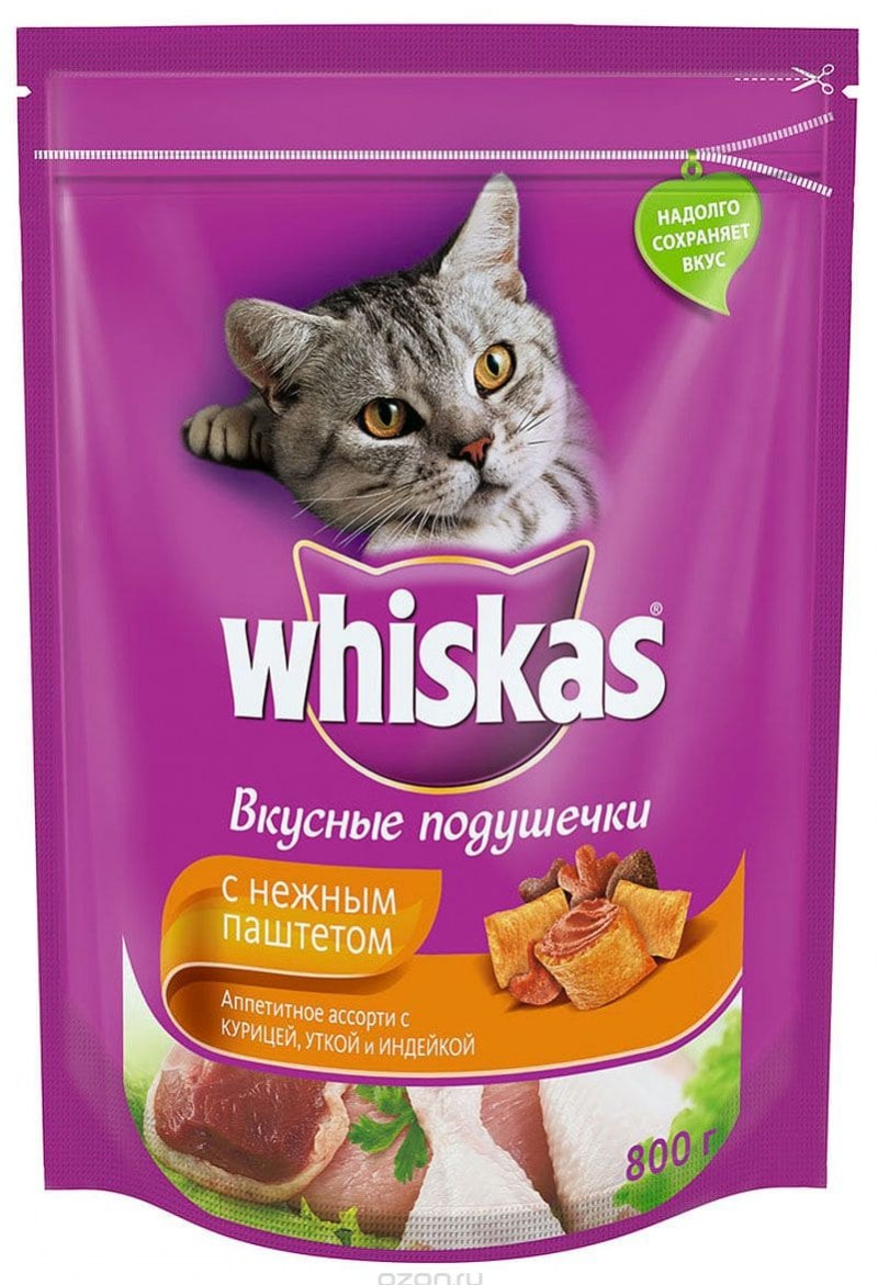 Корм для кошек Whiskas с кроликом, с ягненком, с говядиной 800 г