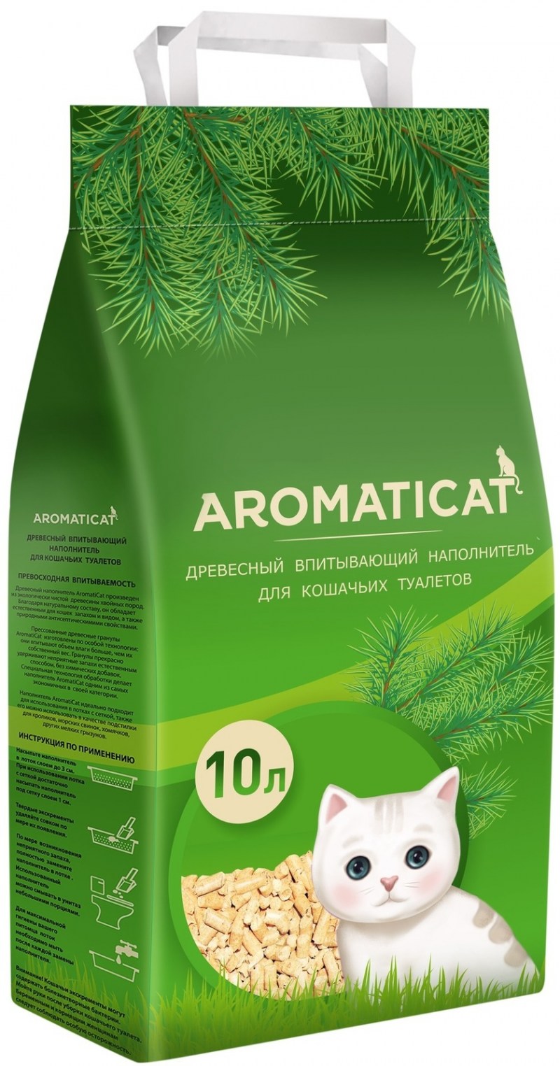 Впитывающий наполнитель AROMATICAT древесный 10 л