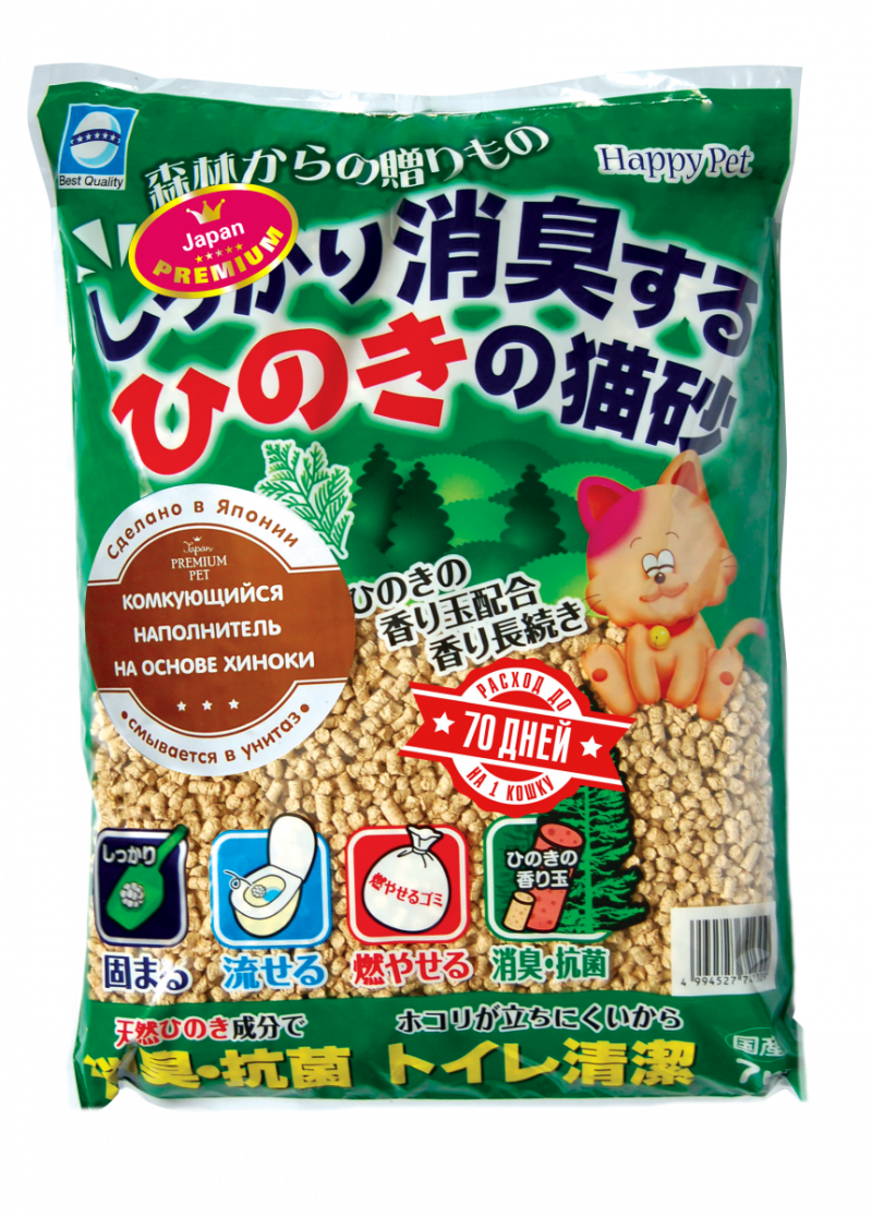 Наполнитель для кошачьего туалета Japan Premium Pet