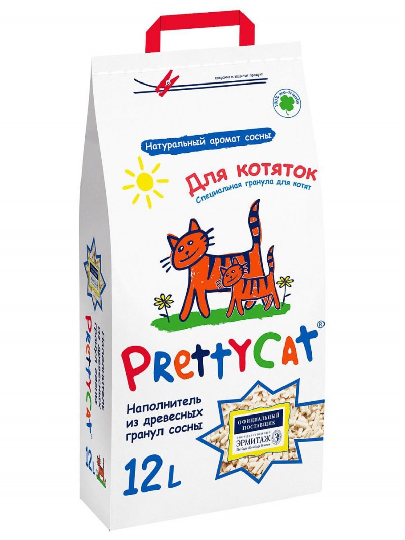 Впитывающий наполнитель PRETTYCAT Wood granules 12 л/4 кг