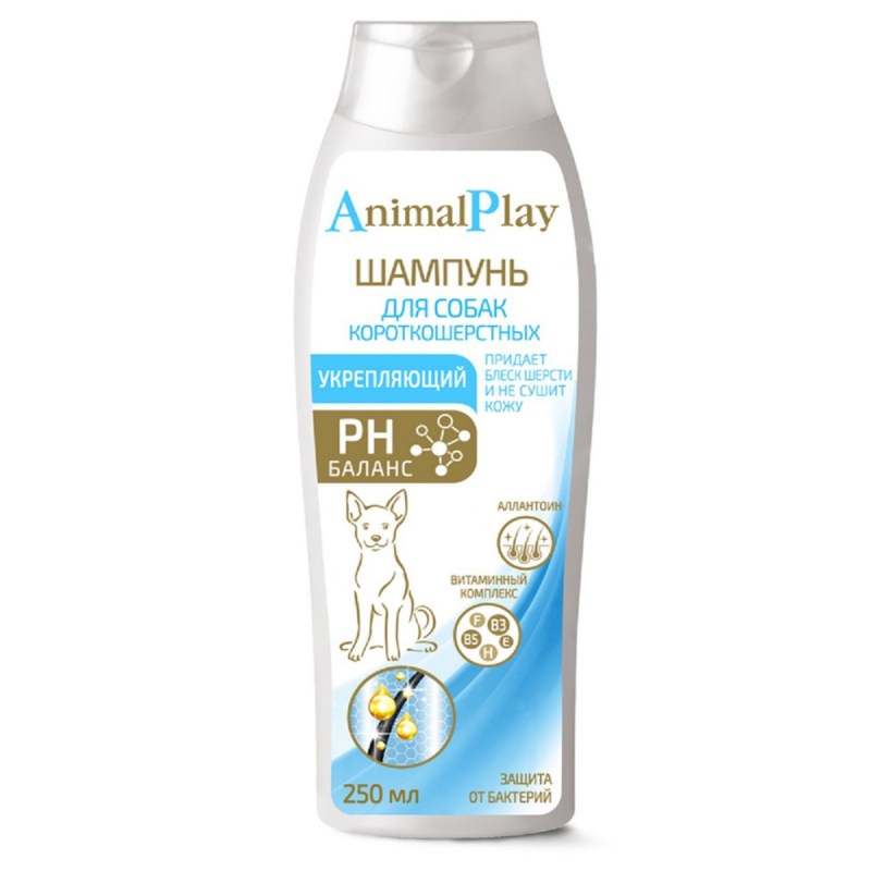 Шампунь animal Play увлажняющий с кератином для длинношерстных собак 250 мл