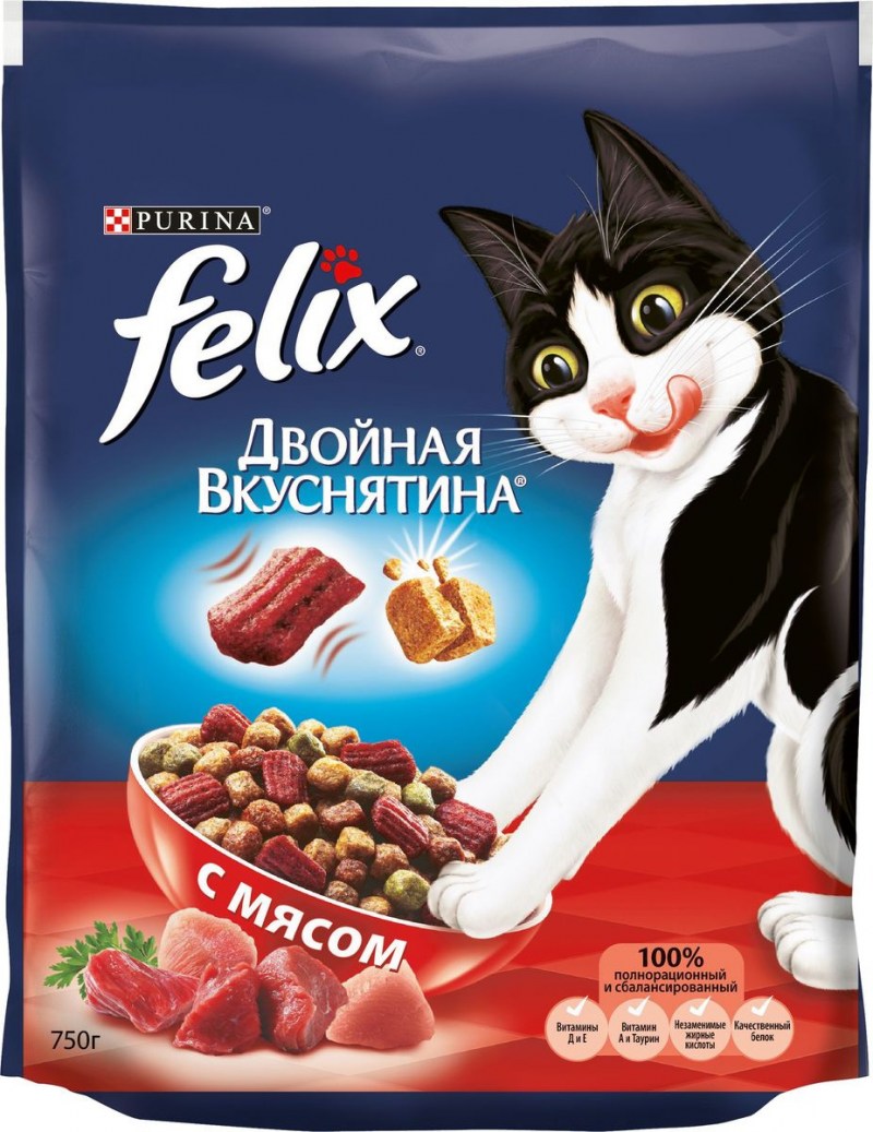Корм для кошек Felix двойная вкуснятина с птицей 300 г