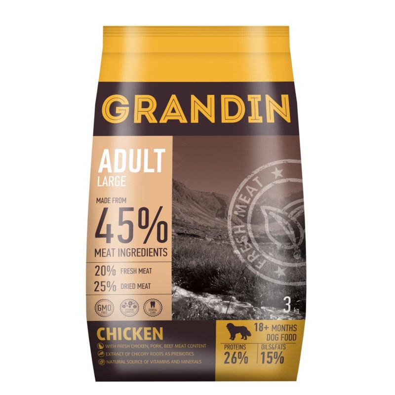Корм для собак Grandin (3 кг) Adult large