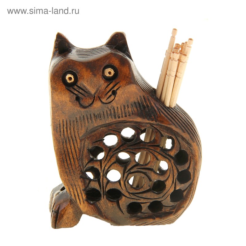 Кошки в цветах с зубочистками