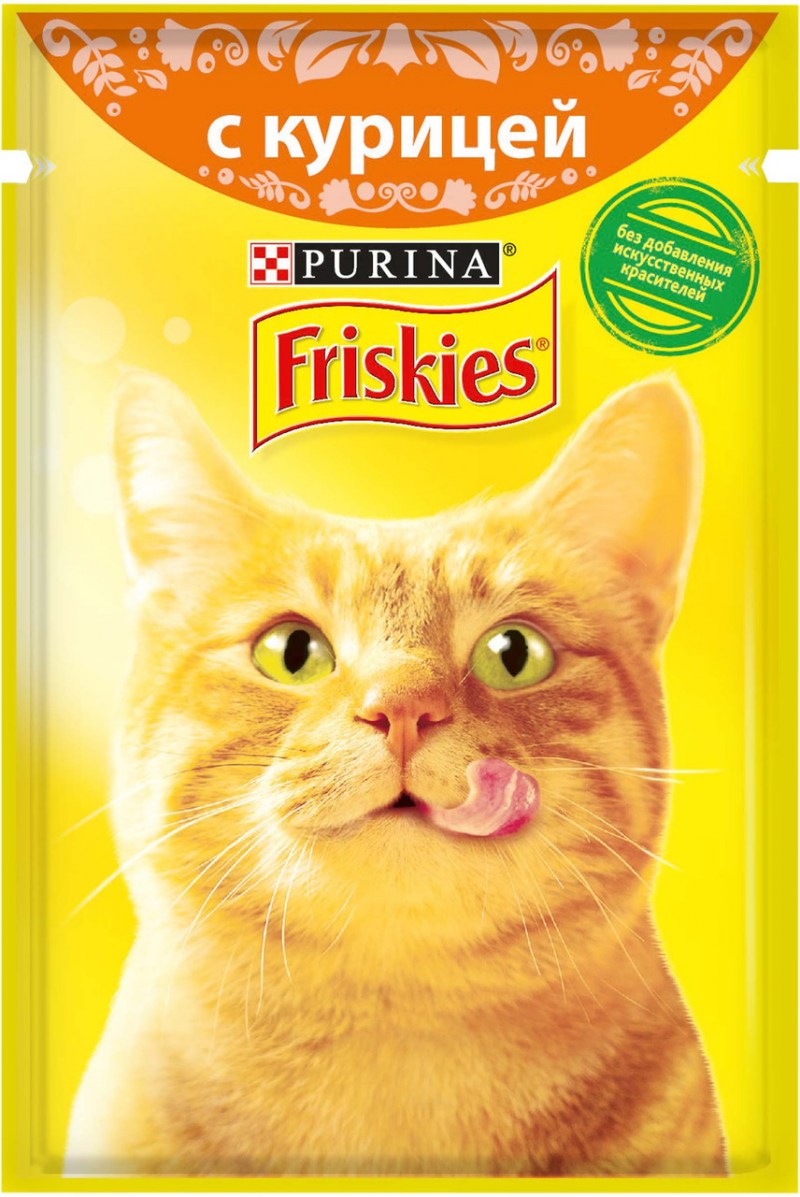 Корм friskies пауч влажный курица для кошек 85г