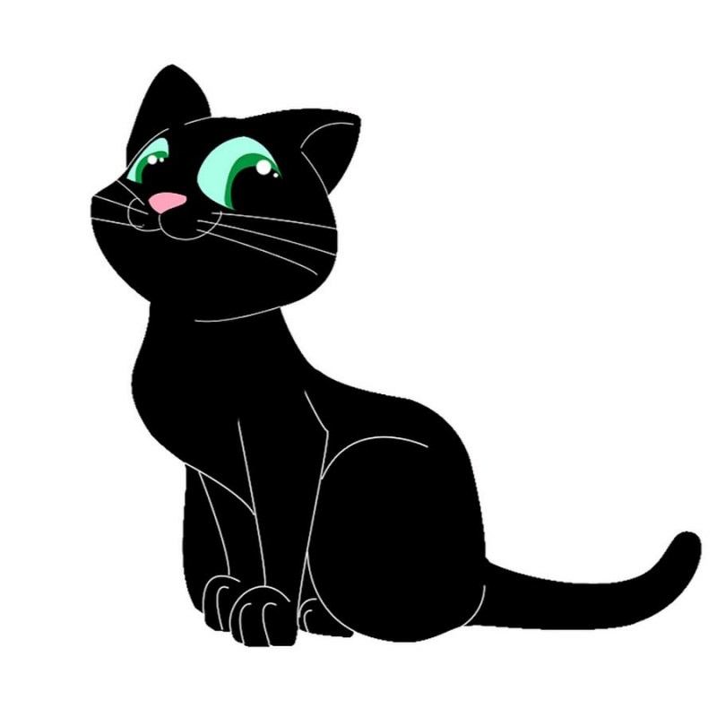 Черная кошка мультяшная