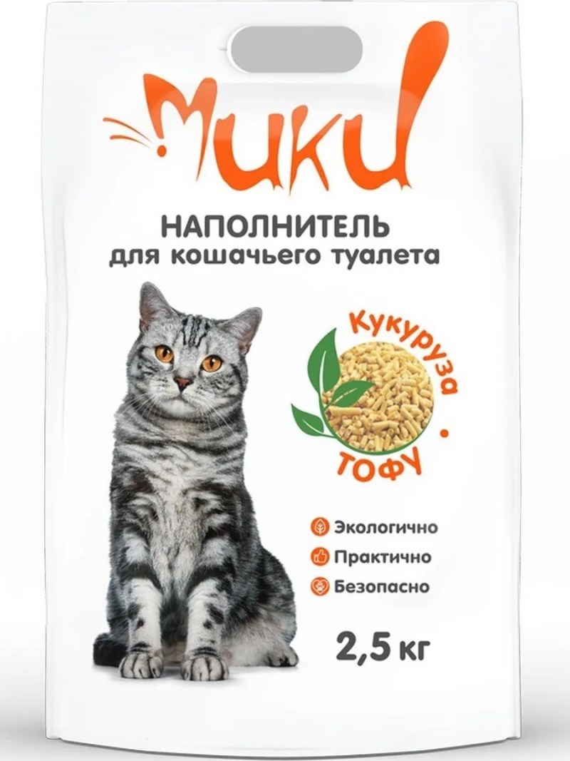 Наполнитель для кошачьего туалета кукуруза