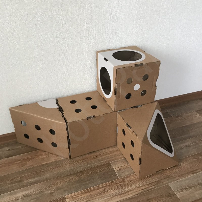 Домик для кота из гофрокартона