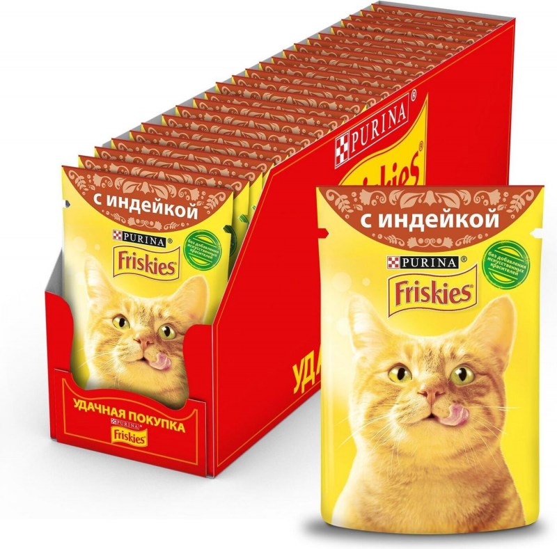 Корм для кошек friskies с индейкой 24шт. Х 85 Г