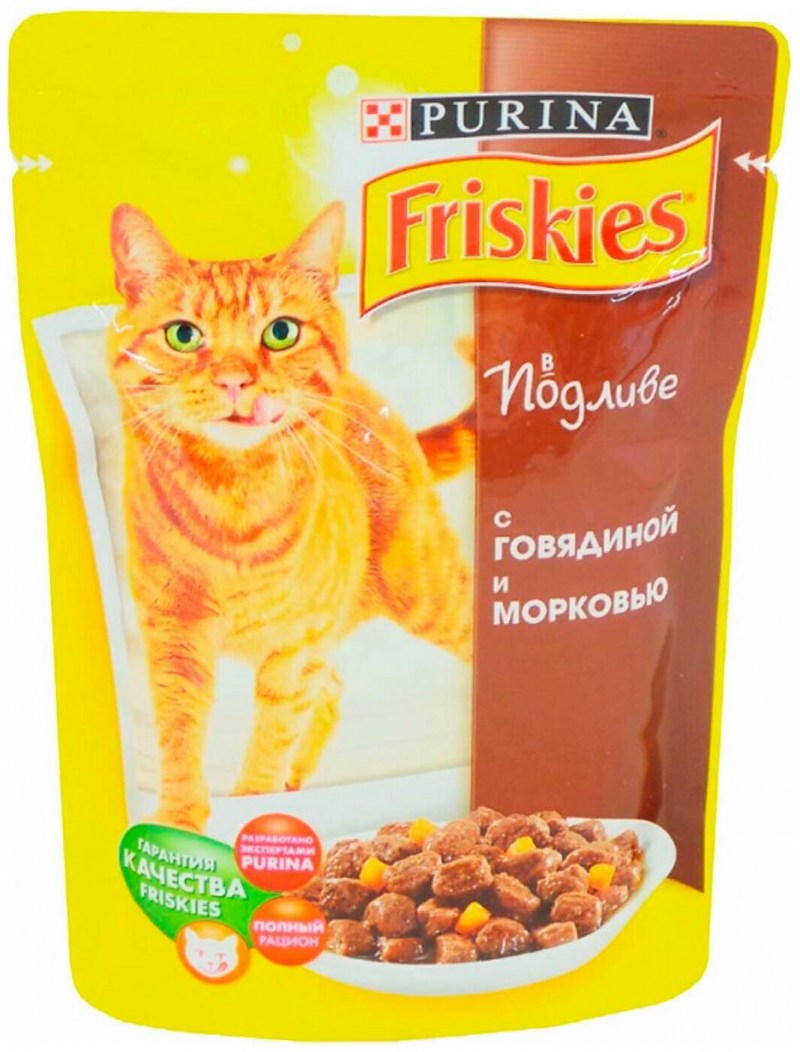 Корм д/кошек фрискис 85г говядина
