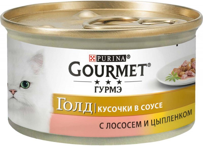Корм для кошек Gourmet Голд с лососем 12шт. Х 85 Г
