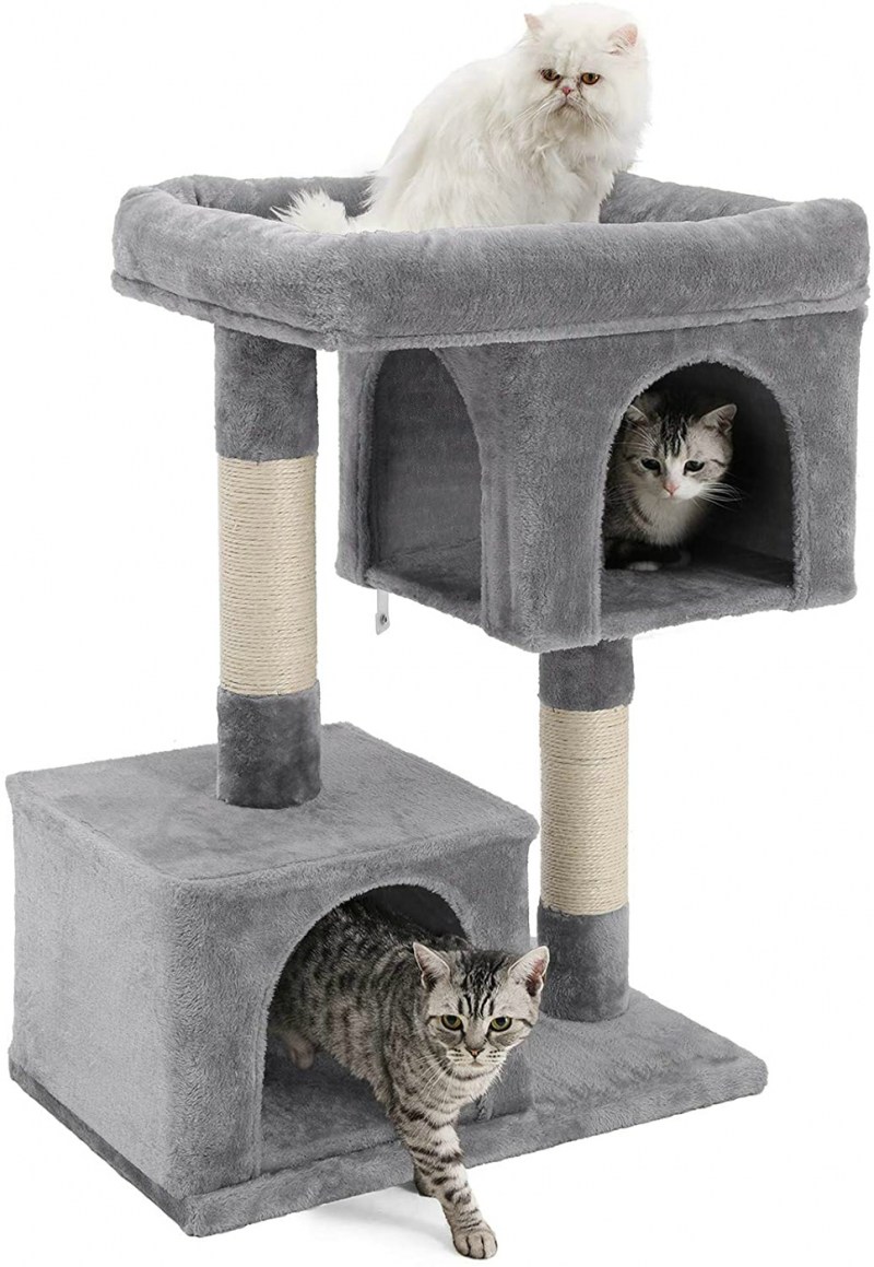 Домик для кошек Pet choice, с когтеточкой, черный, 35х35х38