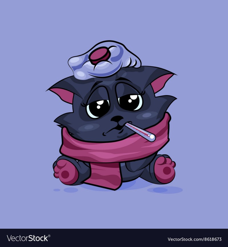 Котик с градусником