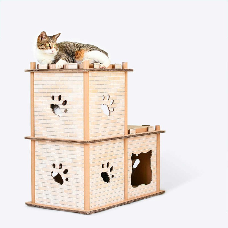 Домик для кота из картонных коробок