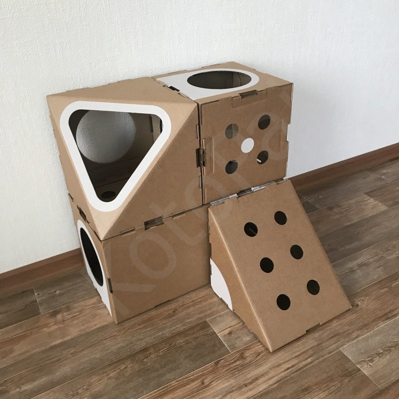 Домик для кошки из картона