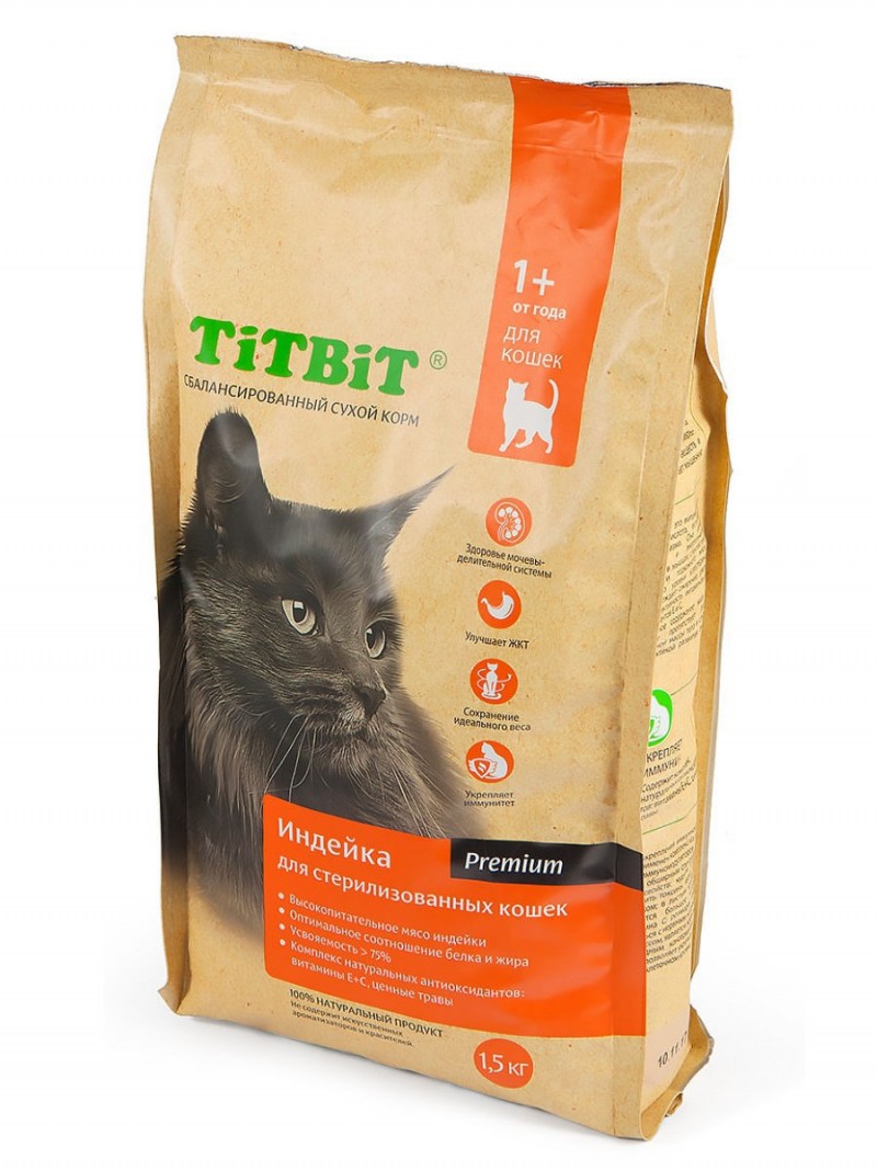 Корм для стерилизованных кошек TITBIT 1.5