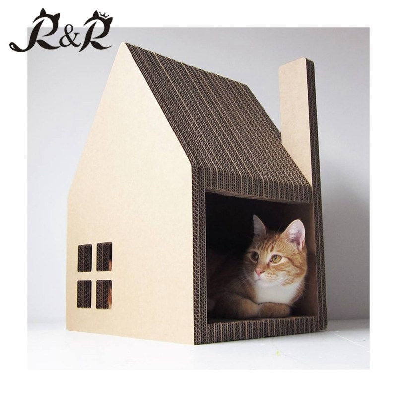 Домик для кошки из коробки своими руками
