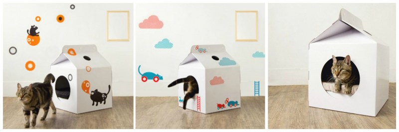 Кошачий домик из коробок