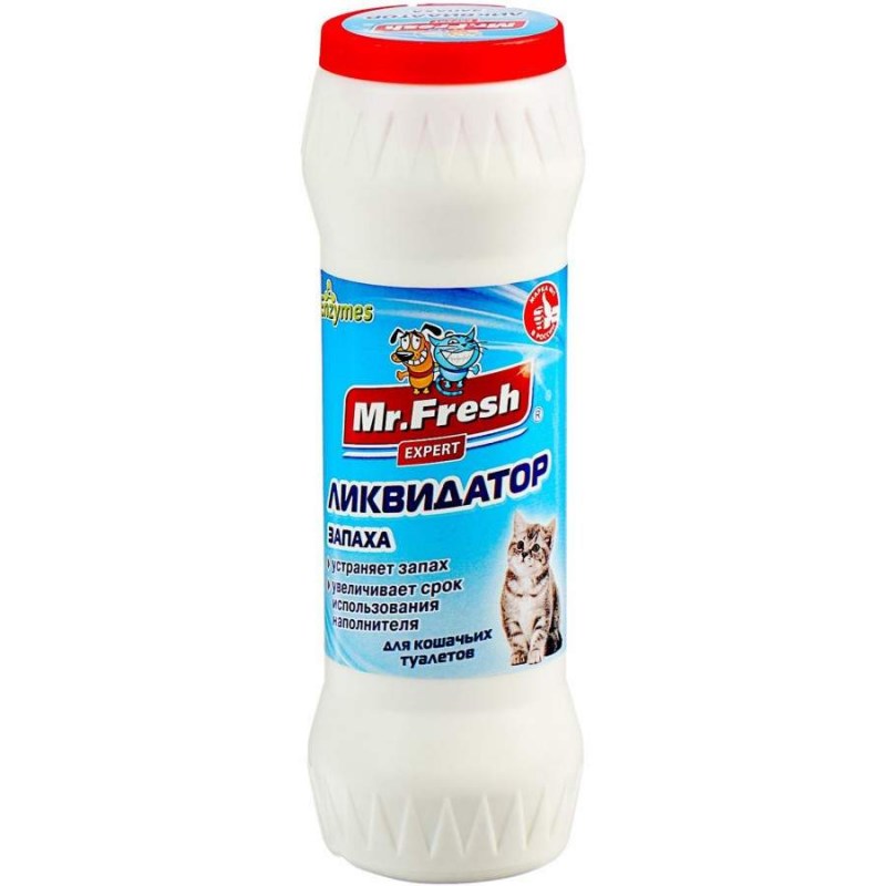 Mr. Fresh 2 в1 Ликвидатор запаха для кошачьих туалетов 500 г (порошок)