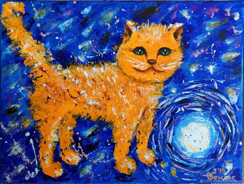 Лунный кот живопись