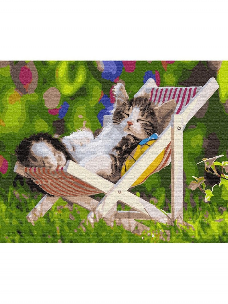 Котенок в шезлонге