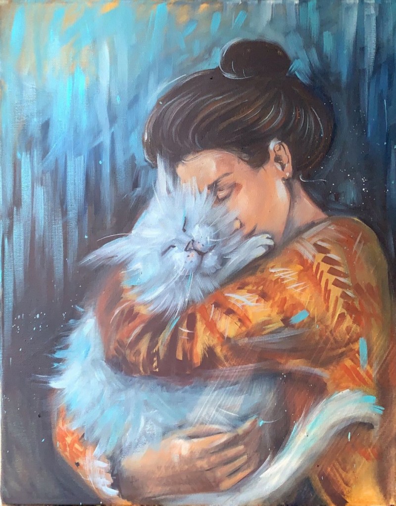 Теплые коты живопись