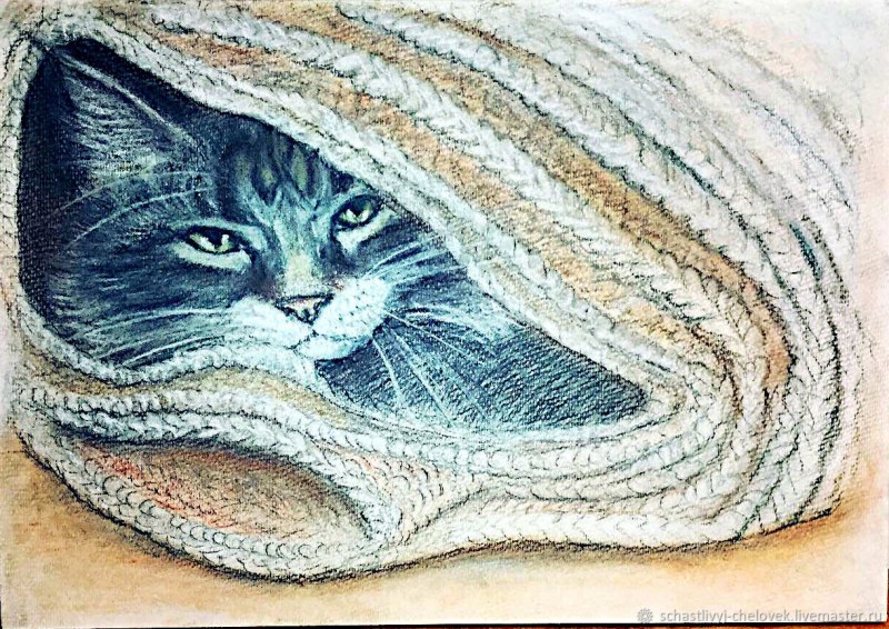 Теплые коты живопись