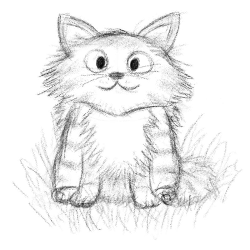 Кот карандашом